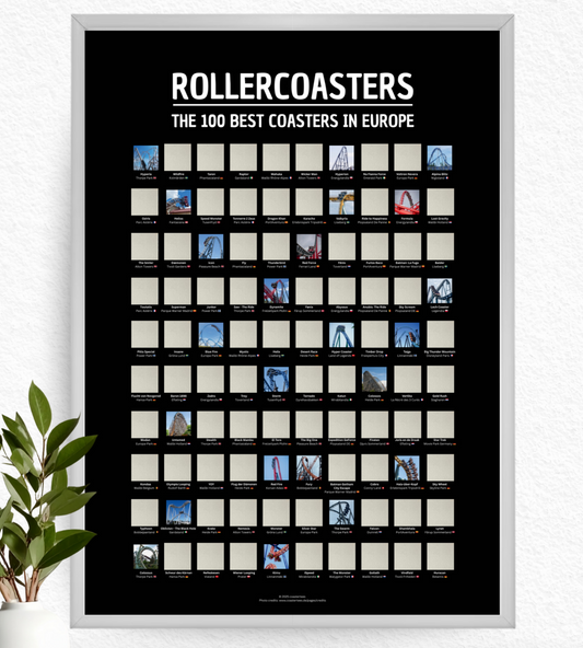 Roller Coaster Scratch-Off Poster