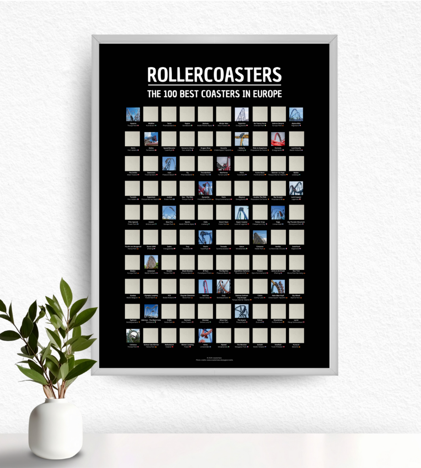 Achterbahn Scratch-Off Poster