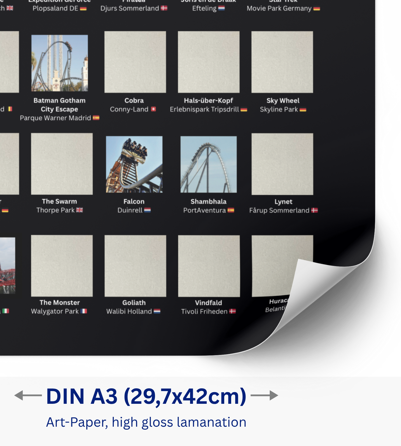 Achterbahn Scratch-Off Poster